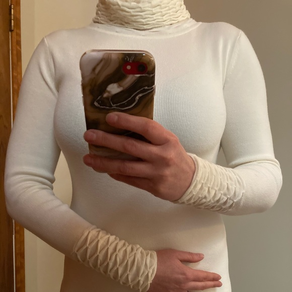 Ivory Sweater dress with cowl neck - Picture 3 of 10